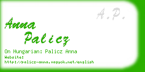 anna palicz business card